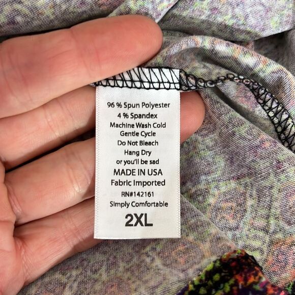 LuLaRoe Green Purple Patterned Maxi Skirt Size 2X NWT - Picture 7 of 10
